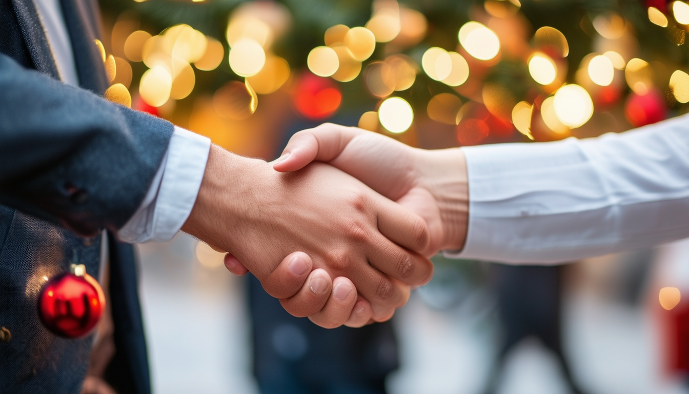 A business owner shaking hands with a PEO represen